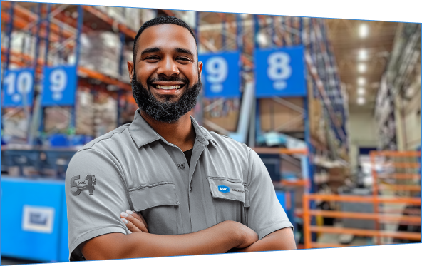 Funcionário na nova loja WL Atacadista